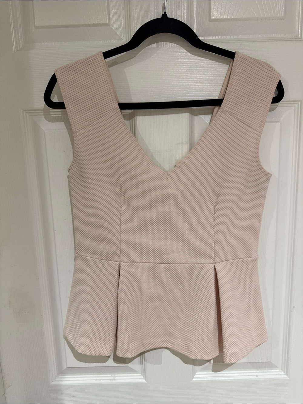 H&M Blush Pink Peplum V-Neck Sleeveless Top